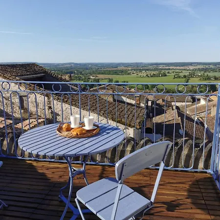 Maison De Charme Spacieuse, Terrasse Et Vue Sur La Place Monflanquin Buitenkant foto